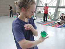 Ewan Colsell demonstrates part of the Butterfly trick