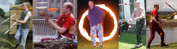 A collage of various Juggling performances