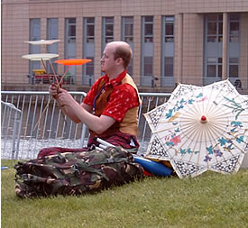 Steve doing some Plate Spinning at the International Festival of the Seas