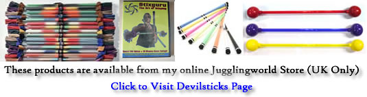 Devilstick products available from Jugglingworld store - UK only