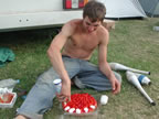 Isaac and his Strawberry birthday cake!