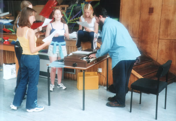 Band rehearsal with Dave Topliff teaching music