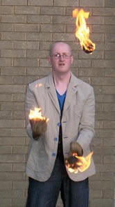 Fire balls (but try learning to juggle with ordinary ones first!)