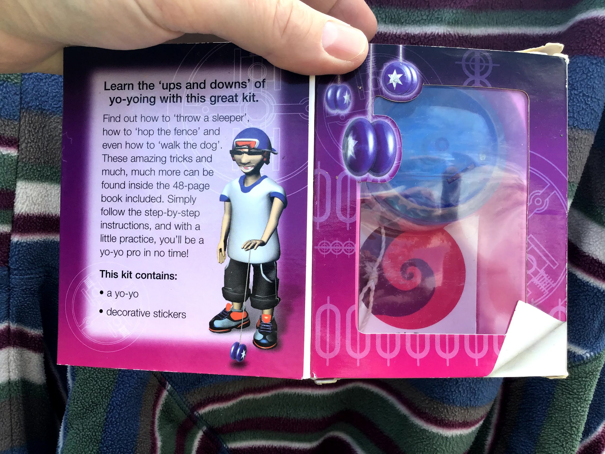 The inside of my Yo-Yo book (where they Yo-Yo is kept. The book is underneath it!)